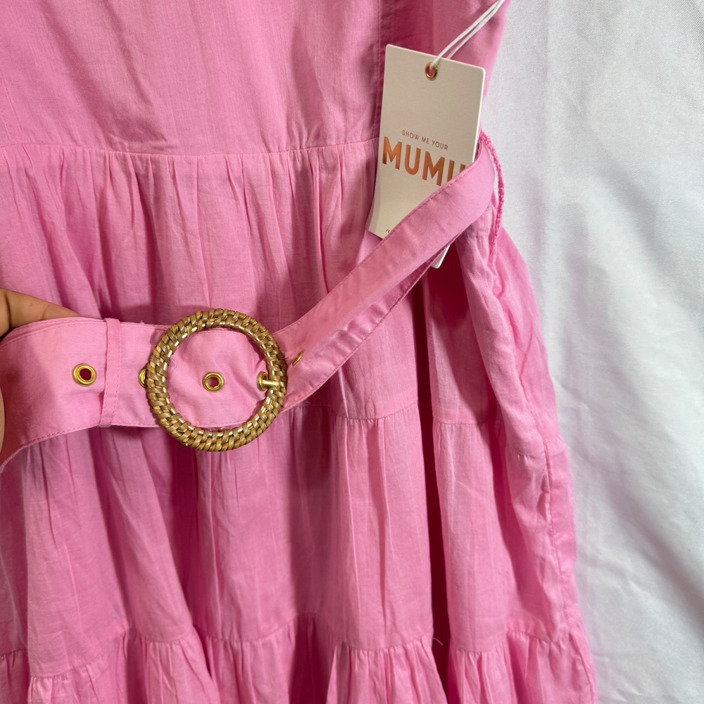 NEW Show Me Your Mumu Jolene Mini Dress Pink Lemonade‎ Ruffle Sleeveless Size XL - Picture 8 of 14